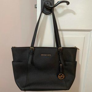 Michael Kors Medium Top Zip Black Tote